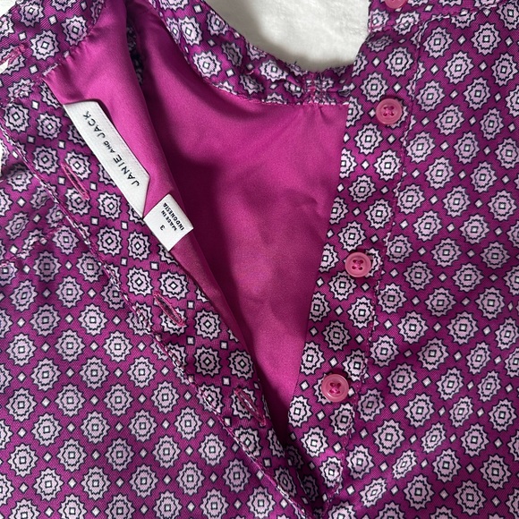 Beautiful Janie and Jack Purple and Navy Patterned Dress with Bow - Picture 5 of 5